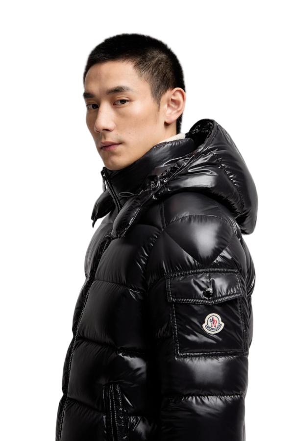 Maya Glossy Short Hooded Down Coat